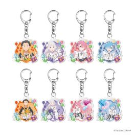 (PRE)(MD) Re:ZERO -Starting Life in Another World- Trading Acrylic Keychain Flower ＆ Balloon ver. PACK (สุ่ม 1 จาก 8)