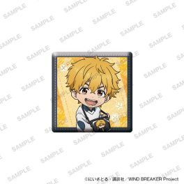 (PRE)(MD) TV Anime WIND BREAKER Holographic Square Tin Badge Together with Plushies Ver. - Akihiko Nirei