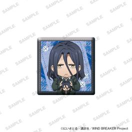 (PRE)(MD) TV Anime WIND BREAKER Holographic Square Tin Badge Together with Plushies Ver. - Kyotaro Sugishita
