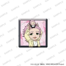 (PRE)(MD) TV Anime WIND BREAKER Holographic Square Tin Badge Together with Plushies Ver. - Mitsuki Kiryu