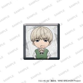 (PRE)(MD) TV Anime WIND BREAKER Holographic Square Tin Badge Together with Plushies Ver. - Ren Kaji