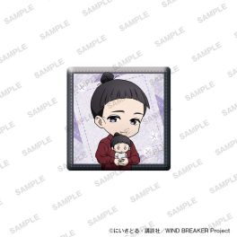 (PRE)(MD) TV Anime WIND BREAKER Holographic Square Tin Badge Together with Plushies Ver. - Shuuhei Suzuri