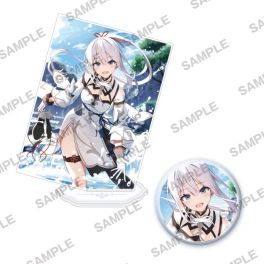 (MD) Fantasia Bunko Outing Fair – Sousei no Tenken Tsukai – Hakurei Acrylic Stand & Tin Badge Set